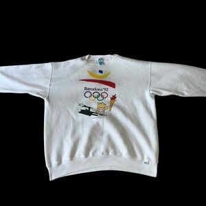 Vintage White Barcelona '92 Men Sweater